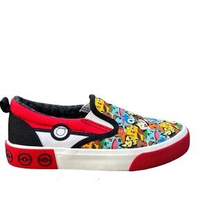 Pokémon Slip-On Shoes Youth 2Y Ground Up Pikachu Eevee Bulbasaur Canvas Sneakers